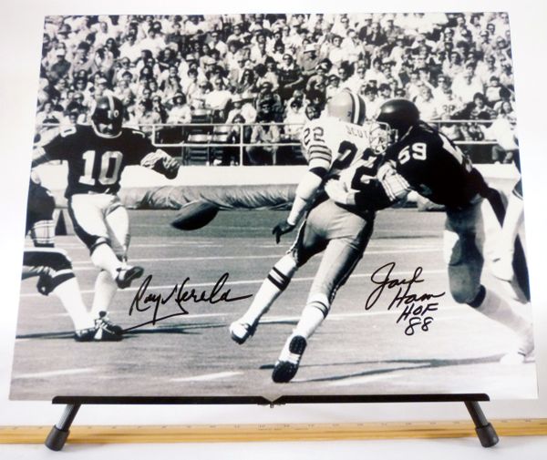 Roy Gerela & Jack Ham, Pittsburgh Steelers signed 16x20 photo