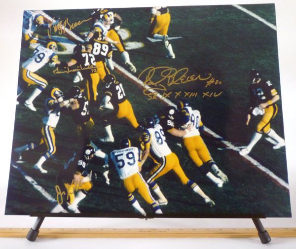 Gerry Moon Mullins & Rocky Bleier, Pittsburgh Steelers signed