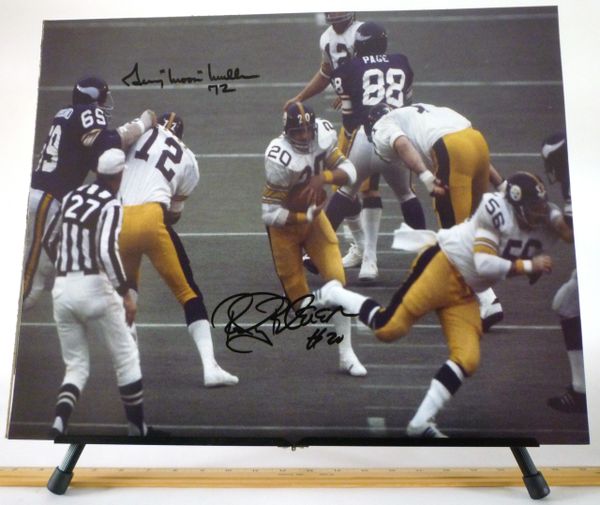 Gerry "Moon" Mullins & Rocky Bleier, Pittsburgh Steelers signed 16x20 photo