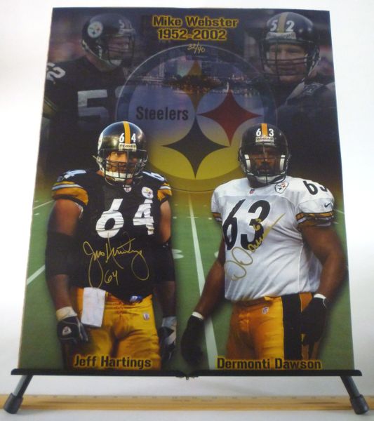 Jeff Hartings & Dermonti Dawson, Pittsburgh Steelers signed 16x20 photo