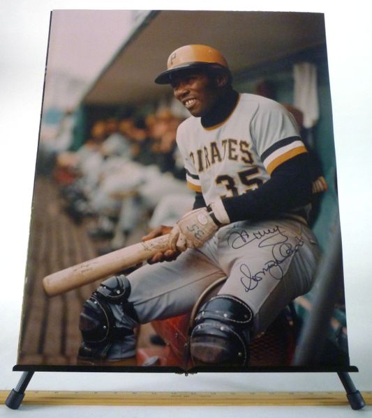 Manny Sanguillen Autographed Pittsburgh Pirates 8x10 Photo - BAS (Kneeling,  Black Ink)