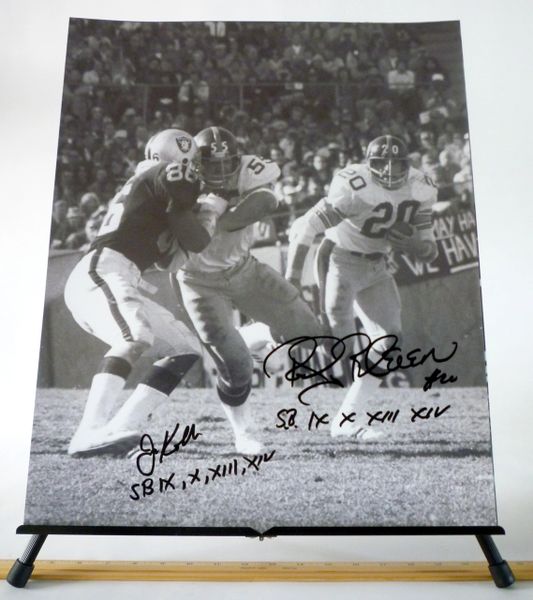 Jon Kolb & Rocky Bleier, Pittsburgh Steelers signed 16x20 photo