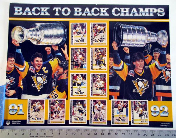 1991-92 Pittsburgh Penguins Stanley Cup Champs poster