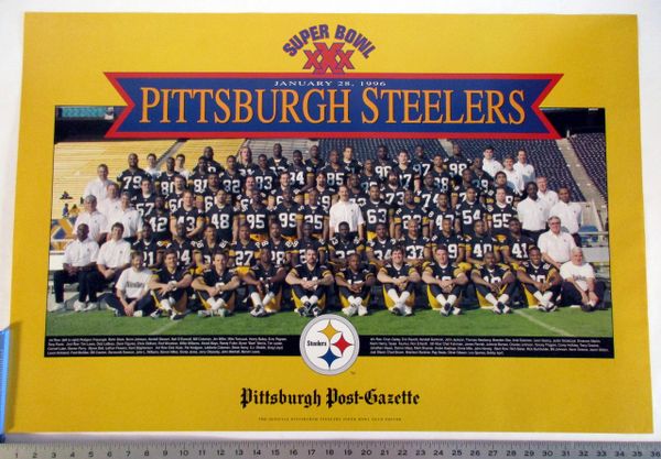 1996 Pittsburgh Steelers Super Bowl 30 team poster