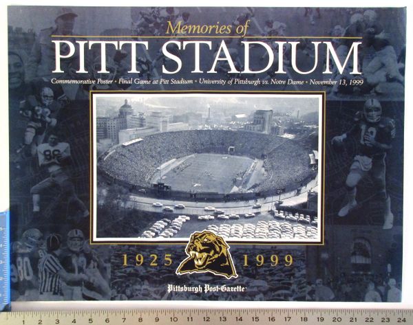 (2) Pitt Panthers football posters -- Pitt Stadium & 20yr. National Champs anniv. poster