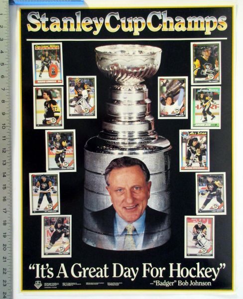 1990-91 Pittsburgh Penguins, Bob Johnson - Stanley Cup Champs poster