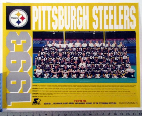 1993 Pittsburgh Steelers team photo poster