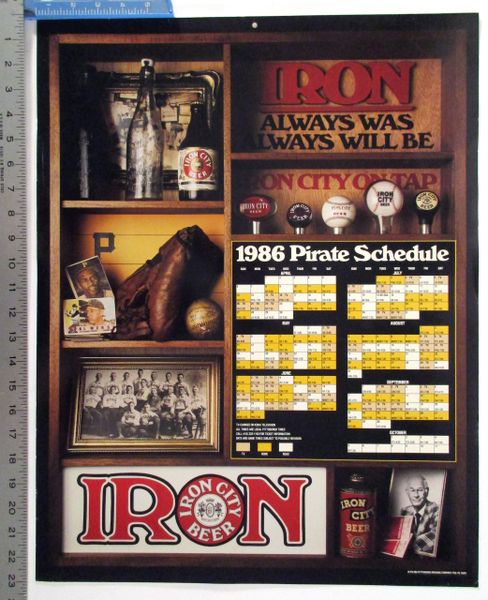 1986 Pittsburgh Pirates schedule - Iron City Beer poster