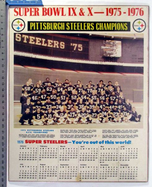 Super Bowls IX & X - Pittsburgh Steelers poster - 1976 calendar