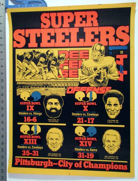 1980 Pittsburgh Steelers Super Bowl 9-10-13-14 poster