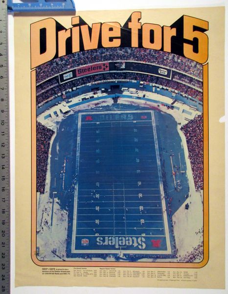 1980 Pittsburgh Steelers - "Drive for Five" poster
