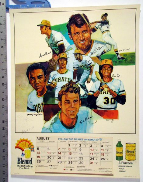 1970's Pittsburgh Pirates - Blend Lemon Drink schedule poster