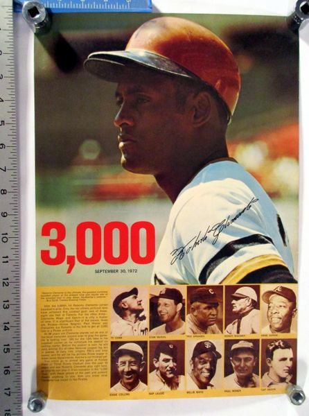 Roberto Clemente 3000 hits commemorative poster