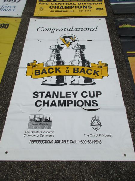 1992 Pittsburgh Penguins City of Pittsburgh Stanley Cup street banner