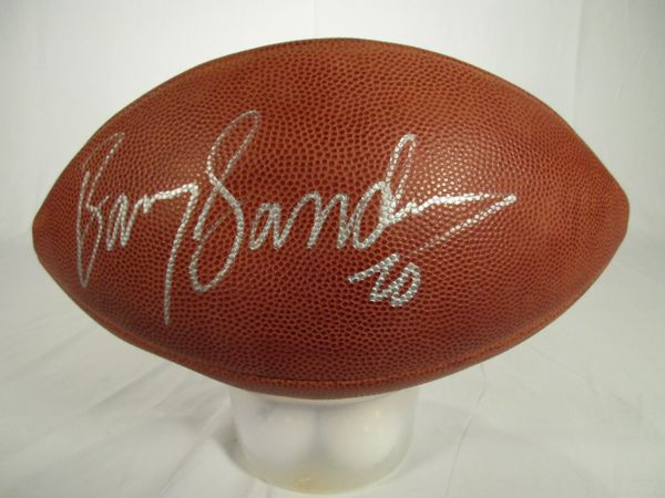 Barry Sanders Detroit Lions signed football