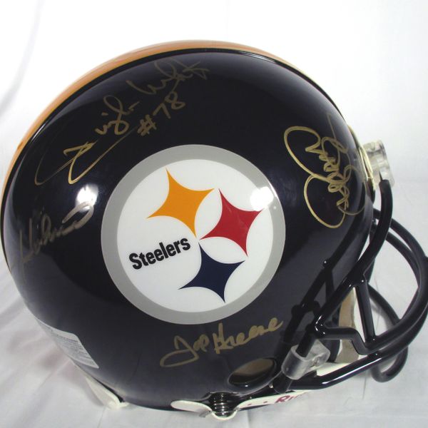 1970's Pittsburgh Steelers multi signed retro helmet