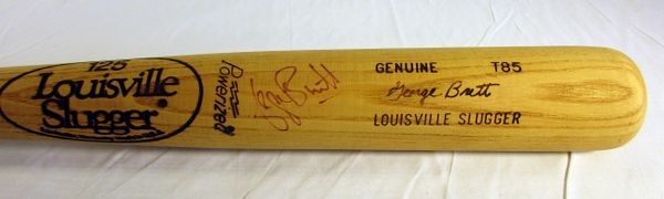 George Brett Kansas City Royal game issued, signed bat