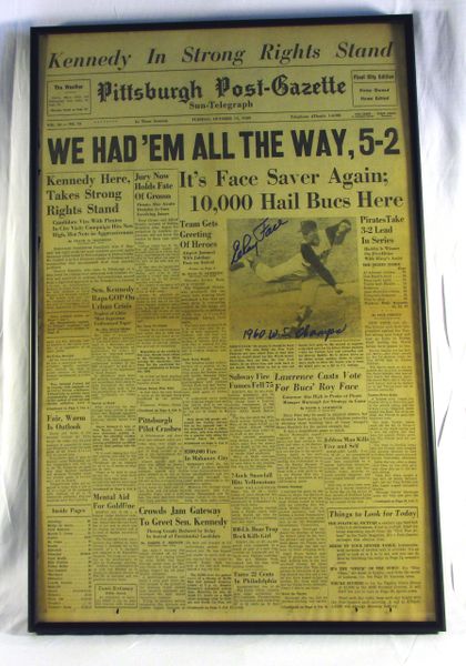1960 World Series - Pirates vs. Yankees - Signed by Elroy Face