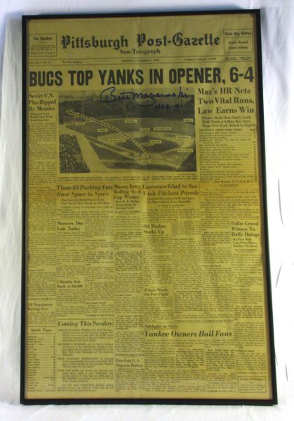 1960 World Series - Pirates vs. Yankees - Signed by Bill Mazeroski