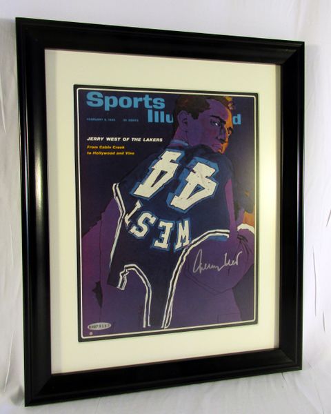 Jerry West, LA Lakers - framed, signed Sports Illustrated - Upper Deck authenticated
