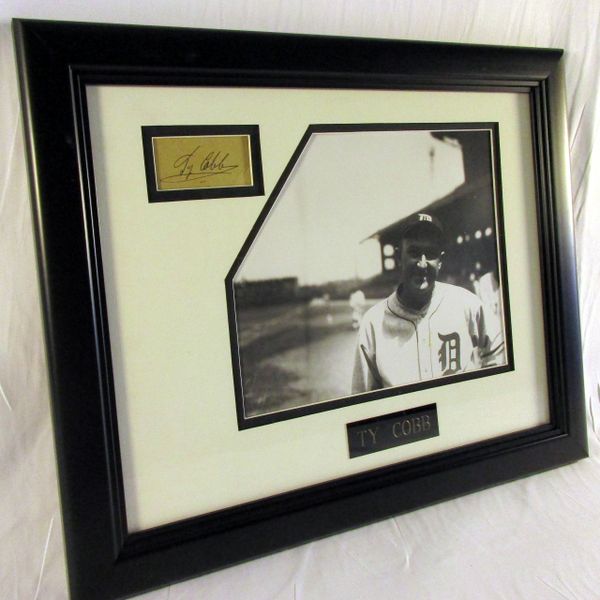 Ty Cobb, Detroit Tigers - cut signature & photo