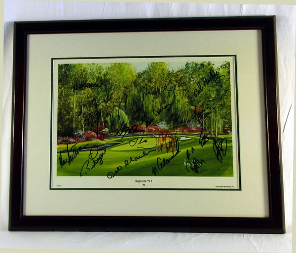 Masters Golf multi-signed litho - 17 signatures - all signed at the 1999 Master Golf Tournament