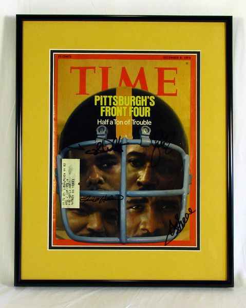 Pittsburgh Steelers Steel Curtain Signed Time Magazine 12 8 75