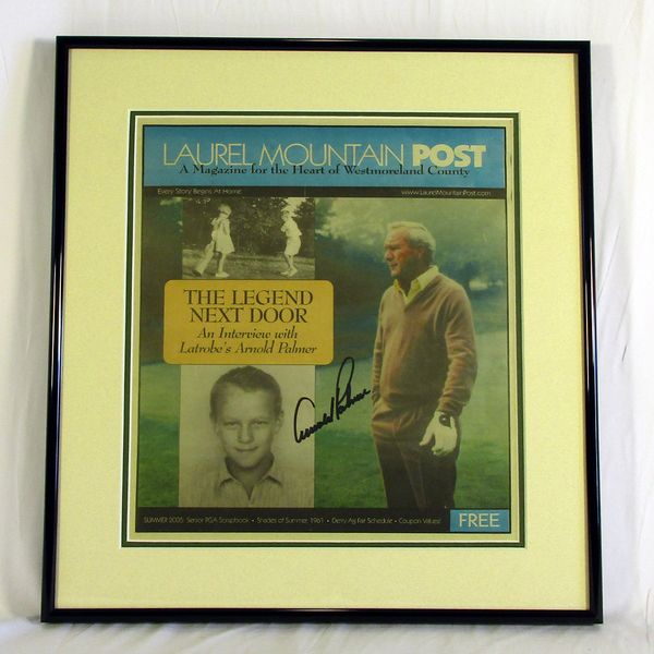 Arnold Palmer - framed, signed Laurel Mountain Post insert