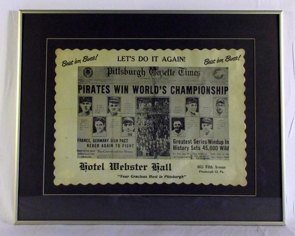 Commemorative 1925 Pittsburgh Pirates place mat - from Webster