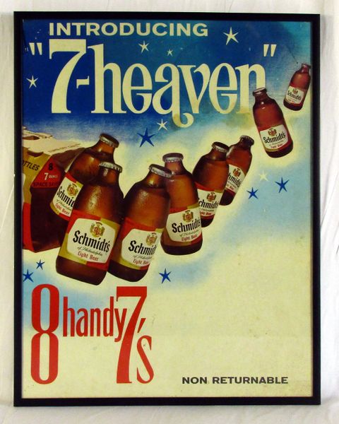 Framed Schmidt's Beer advertising display