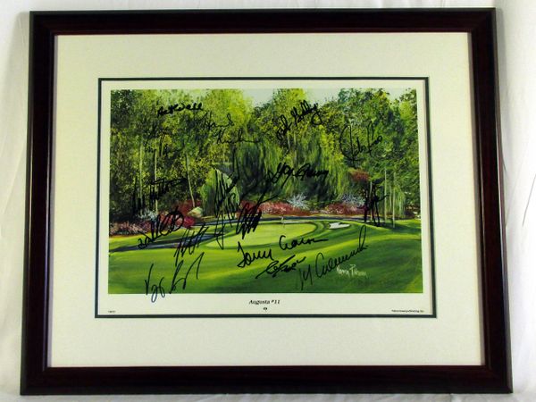 Masters Golf multi-signed litho, - 17 signatures - all signed at the 1999 Masters Golf Tournament