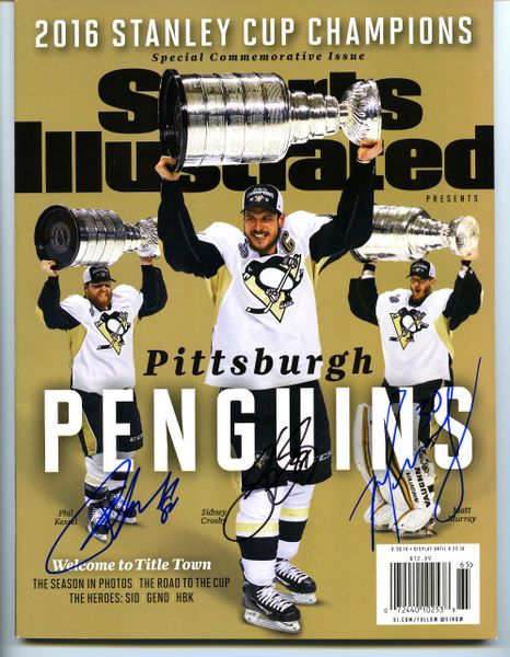 49. Penguins Crosby, Kessel, Murray SI cover size 11x14 photo