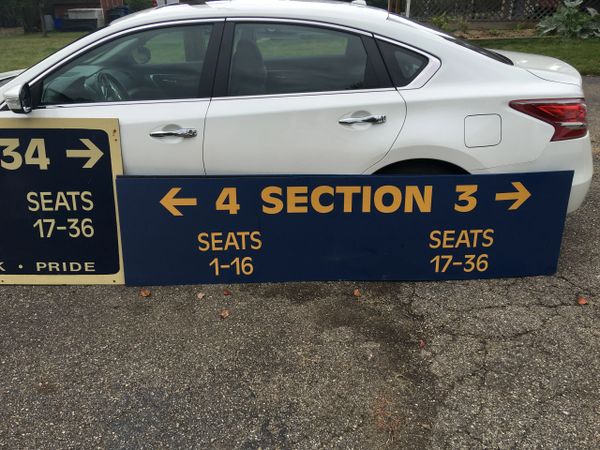 Pitt Stadium interior directional seating sign