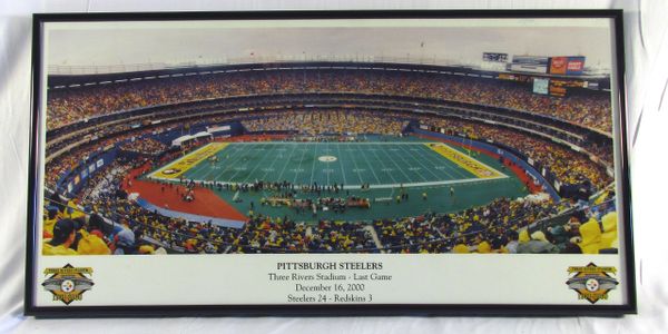 Framed picture of the last game at Three Rivers Stadium - Steelers vs. Redskins - 12/16/2000