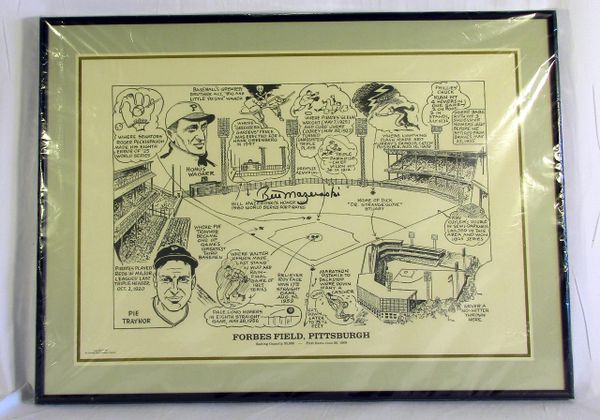 Framed Forbes Field, Pittsburgh Pirates collage - signed by Bill Mazeroski