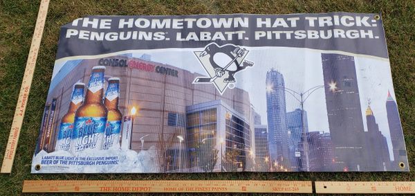 Pittsburgh Penguins - Consol Energy Center - Labatt beer - large vinyl banner (24" x 48")