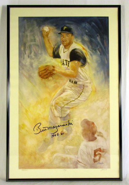 Bill Mazeroski - Pittsburgh Pirates - framed, signed artwork
