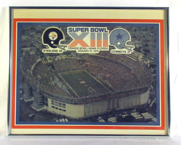 Super Bowl 13 - Steelers vs. Cowboys - framed Miami Orange Bowl aerial photo - rare!