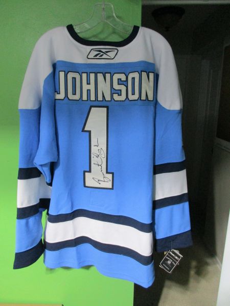 Brent Johnson, former goaltender - Penguins - signed jersey - size 52