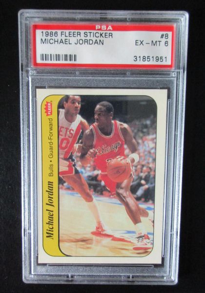 1986-87 Fleer basketball - Michael Jordan sticker - PSA 6