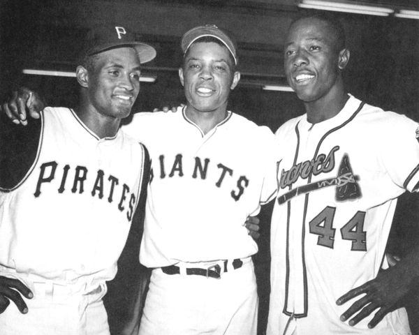 Roberto Clemente, Willie Mays, Hank Aaron - 16x20 photo
