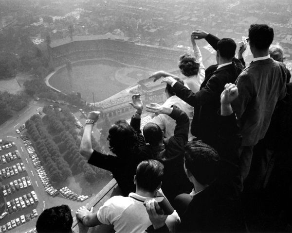 14. 1960 World Series, cathedral of Learning, size 11x14 photo
