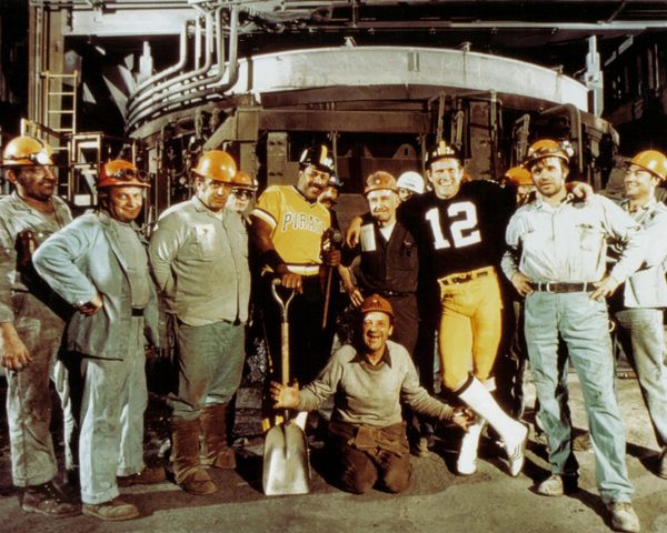 30. Stargell, Bradshaw, Steelworkers 11x14 photo