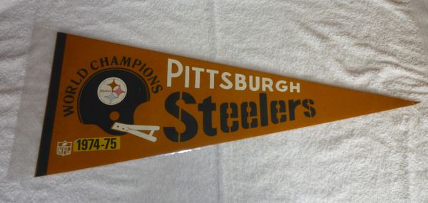 1970's Pittsburgh Steelers - Super Bowl 9-10-13-14 - Tickets & Patches  Display