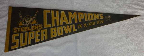 1980 Pittsburgh Steelers Super Bowl Champions full-size pennant   Pittsburgh Sports Gallery Mr Bills Sports Collectible Memorabilia