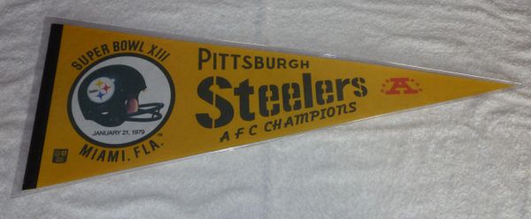 Pittsburgh Steelers Super Bowl XIII full-size pennant  Pittsburgh Sports  Gallery Mr Bills Sports Collectible Memorabilia