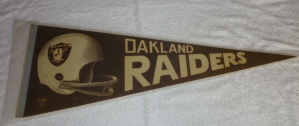 1970's Oakland Raiders full-size pennant  Pittsburgh Sports Gallery Mr  Bills Sports Collectible Memorabilia