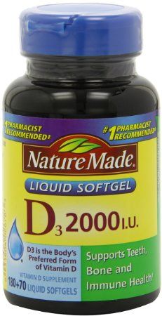 Nature Made Vitamin D3 2,000 I.U. Liquid Softgels 250-Count