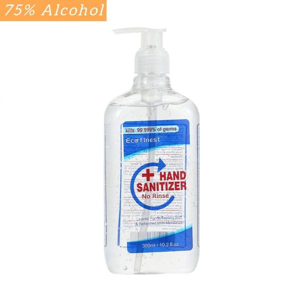 Eco Finest 10.2 Fl Oz. Hand Sanitizer with Pump, 75% Alcohol, Moisturizer and Vitamin E - 12 per pack