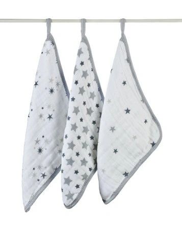 aden + anais 3 Pack Muslin Washcloths Twinkle